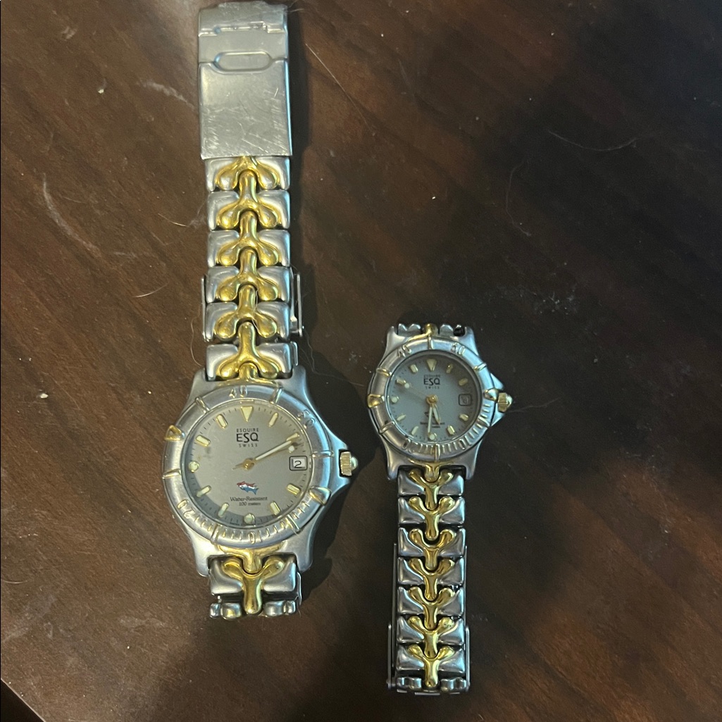 Esq Gold And Silver Mens Ladies Watch Set Esq Gold And Silver Mens Ladies Watch Set